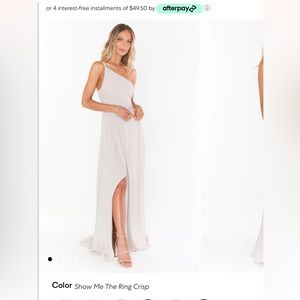 Show Me Your Mumu Shannon One Shoulder Dress in Show Me the Ring Crisp